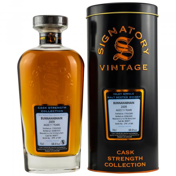 Bunnahabhain 11 Jahre 2009 -2020 Cask No. 900077 First Fill Sherry Butt 68,6% vol. 0,7l Bunnahabhain 11 Jahre 2009 -2020 Cask No. 900077 First Fill Sherry Butt 68,6% vol. 0,7l